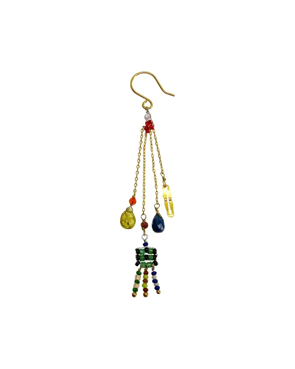Le Fourbi de Capucine LF93 boucles d'oreille lapis-lazuli 7 cm
