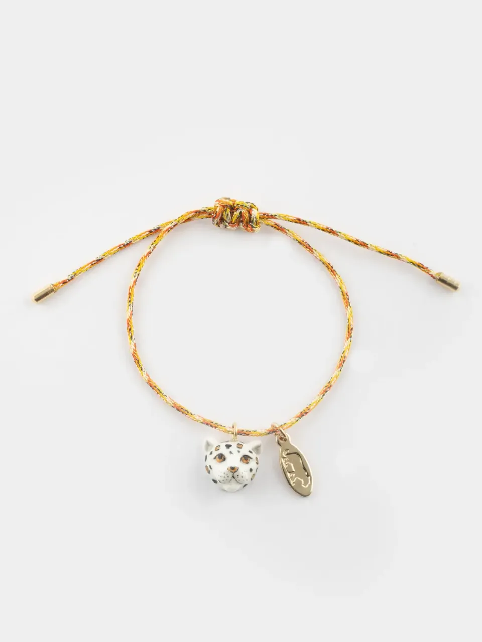 Nach Bijoux cordon léopard blanc doré bracelet cordon ajustable