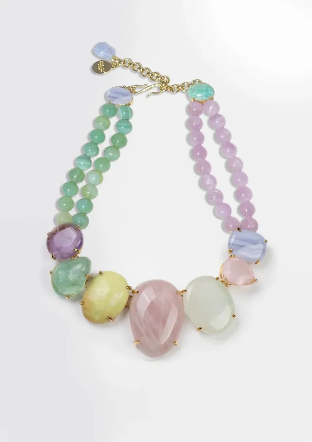 Philippe Ferrandis Pièce Unique collier quartz rose améthyste