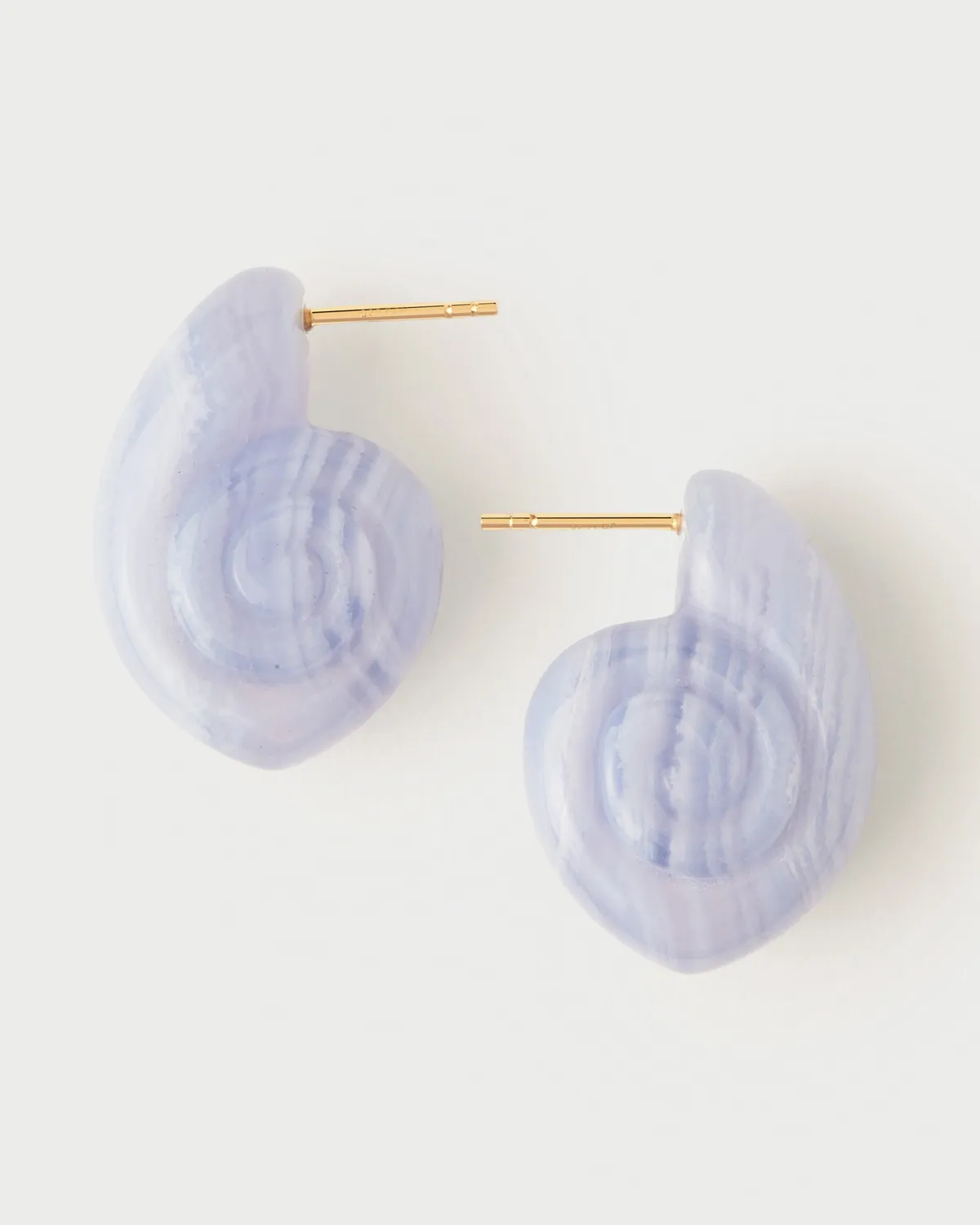 PDPAOLA Aqua boucles coquillage agate bleue