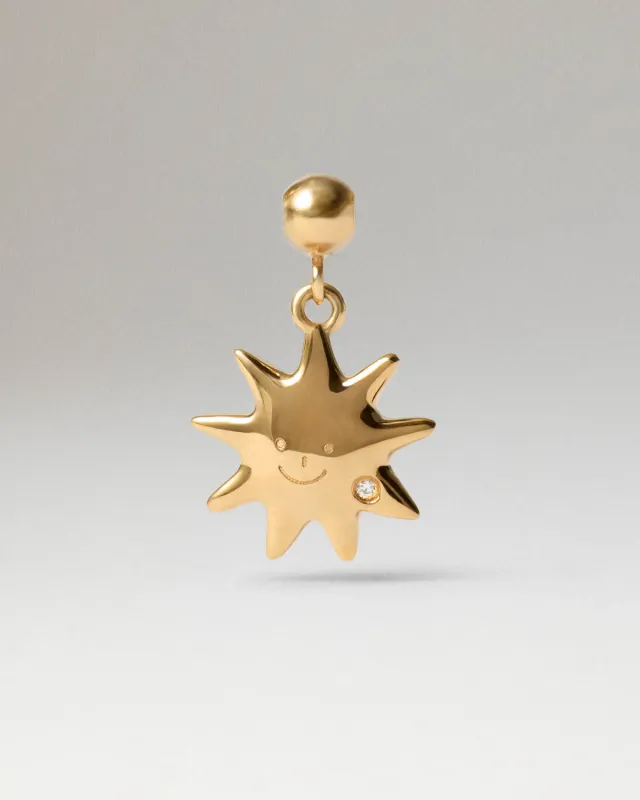 PDPAOLA Sunny charm soleil zirconia doré 15,2 mm