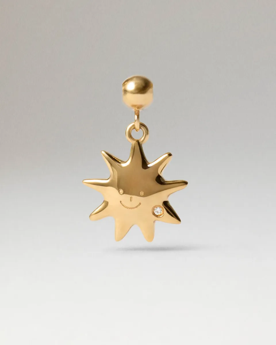 PDPAOLA Sunny charm soleil zirconia doré 15,2 mm