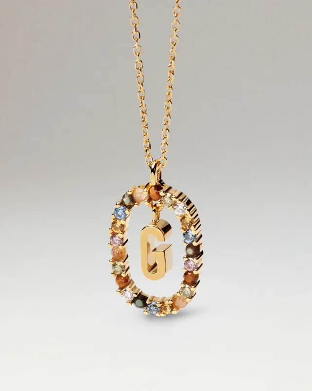 PDPAOLA Letters collier lettre G bleu doré
