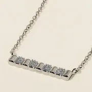 Astrid & Miyu Crystal Ridged Bar collier argent cristal