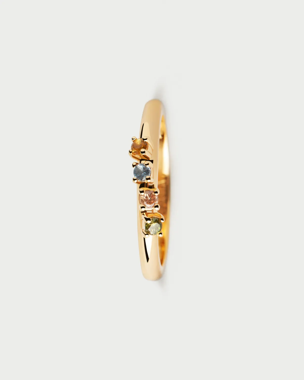 PDPAOLA Rainbow Wing bague zirconias multicolore dorée