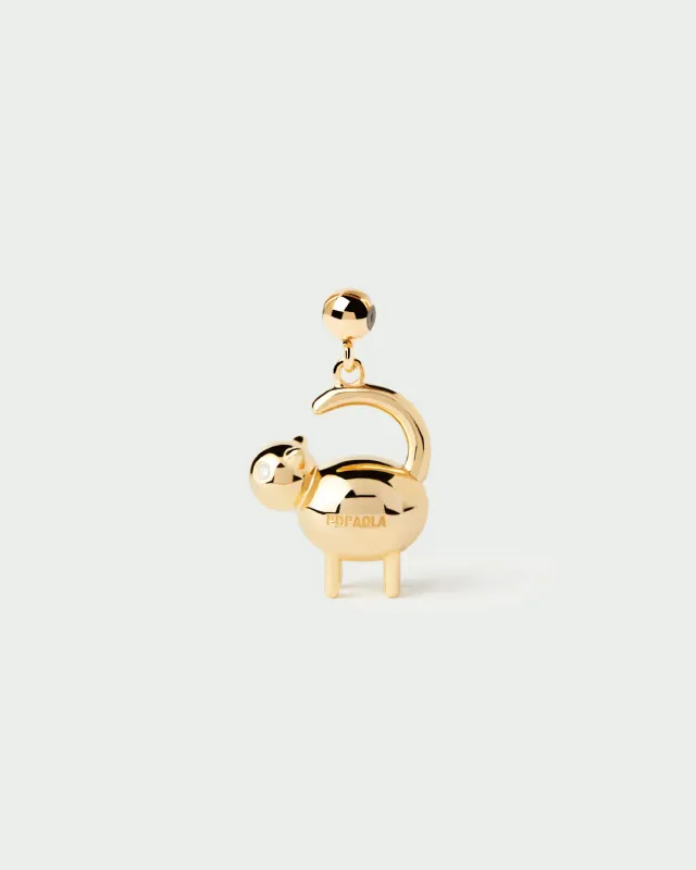 PDPAOLA Cat charm chat zircon blanc doré