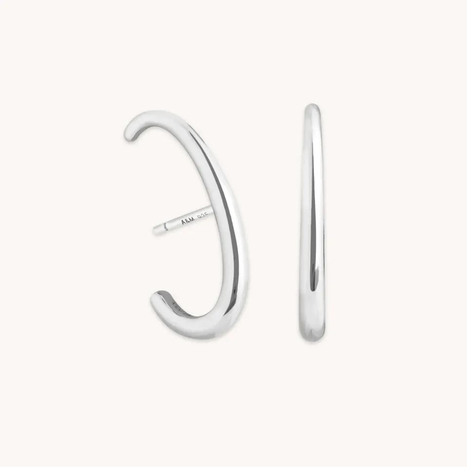 Astrid & Miyu Orbit Dome clous argent bombé
