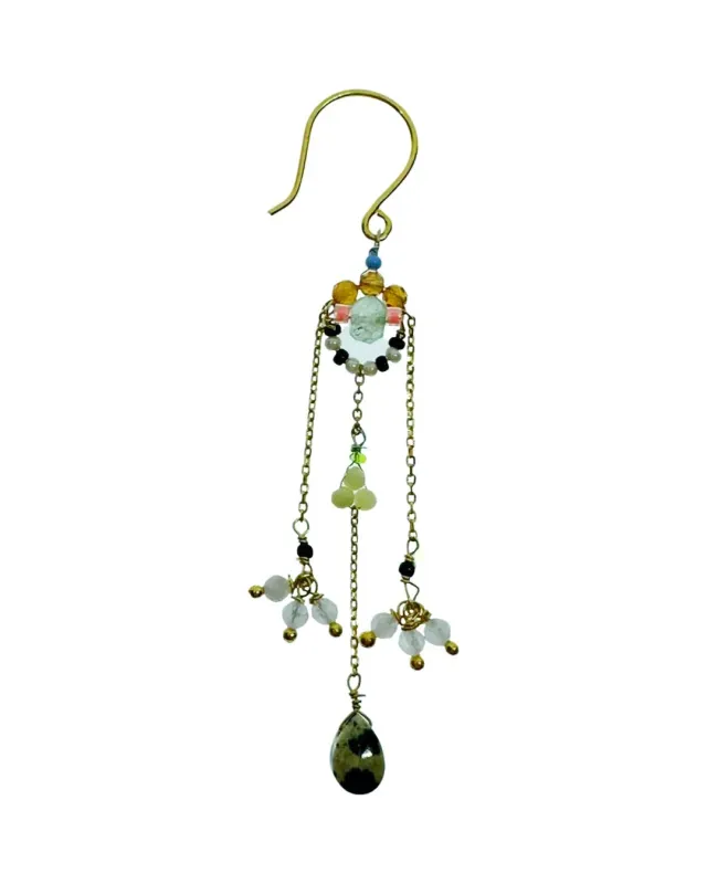 Le Fourbi de Capucine A7 boucles laiton doré jaspe dalmatien