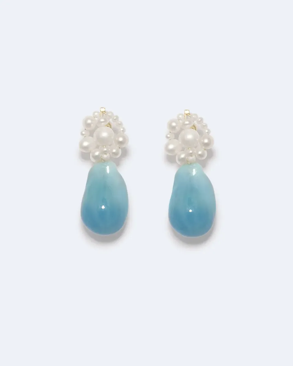 Completedworks Tra-la-la boucles perle résine bleue