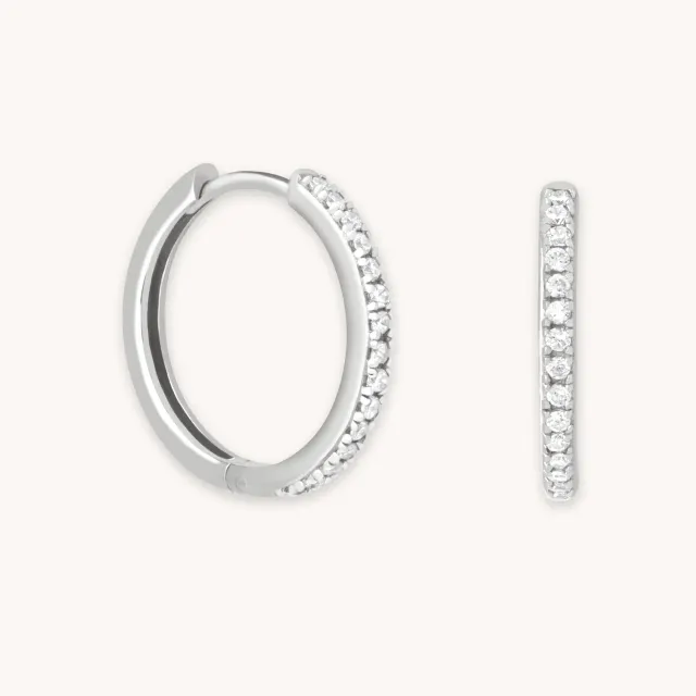 Astrid & Miyu Essential Crystal créoles argent medium