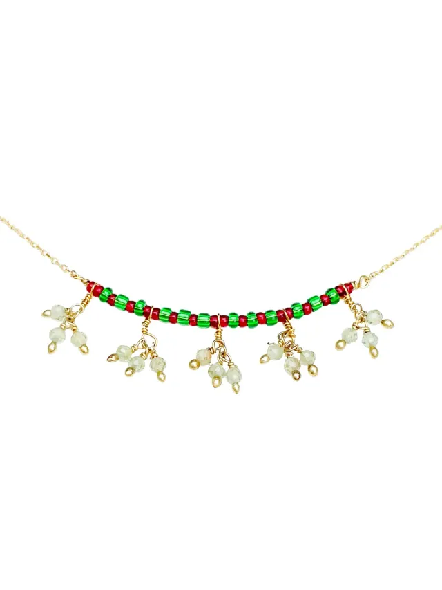 Le Fourbi de Capucine FDC461 collier laiton doré péridot