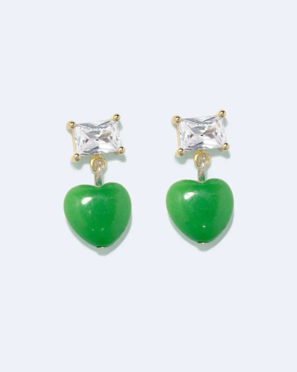 Completedworks Heart's Window boucles d'oreilles coeur vert