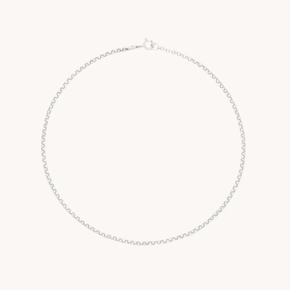 Astrid & Miyu Chelsea Chain bracelet cheville or blanc massif