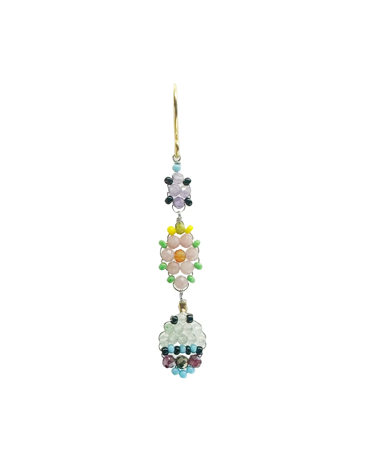 Le Fourbi de Capucine Z15 boucles d'oreilles laiton doré grenat