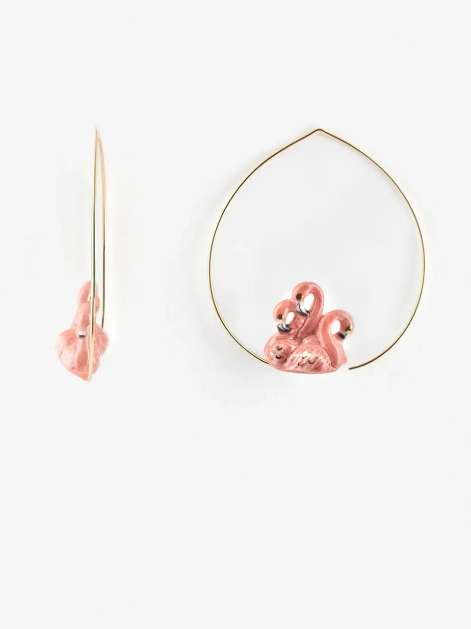 Nach Bijoux Aloha flamants roses grandes créoles 5 cm