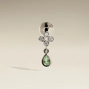 Astrid & Miyu Diamond Sapphire piercing or blanc vert