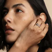 Astrid & Miyu Hidden Diamond Milestone bague or blanc diamant