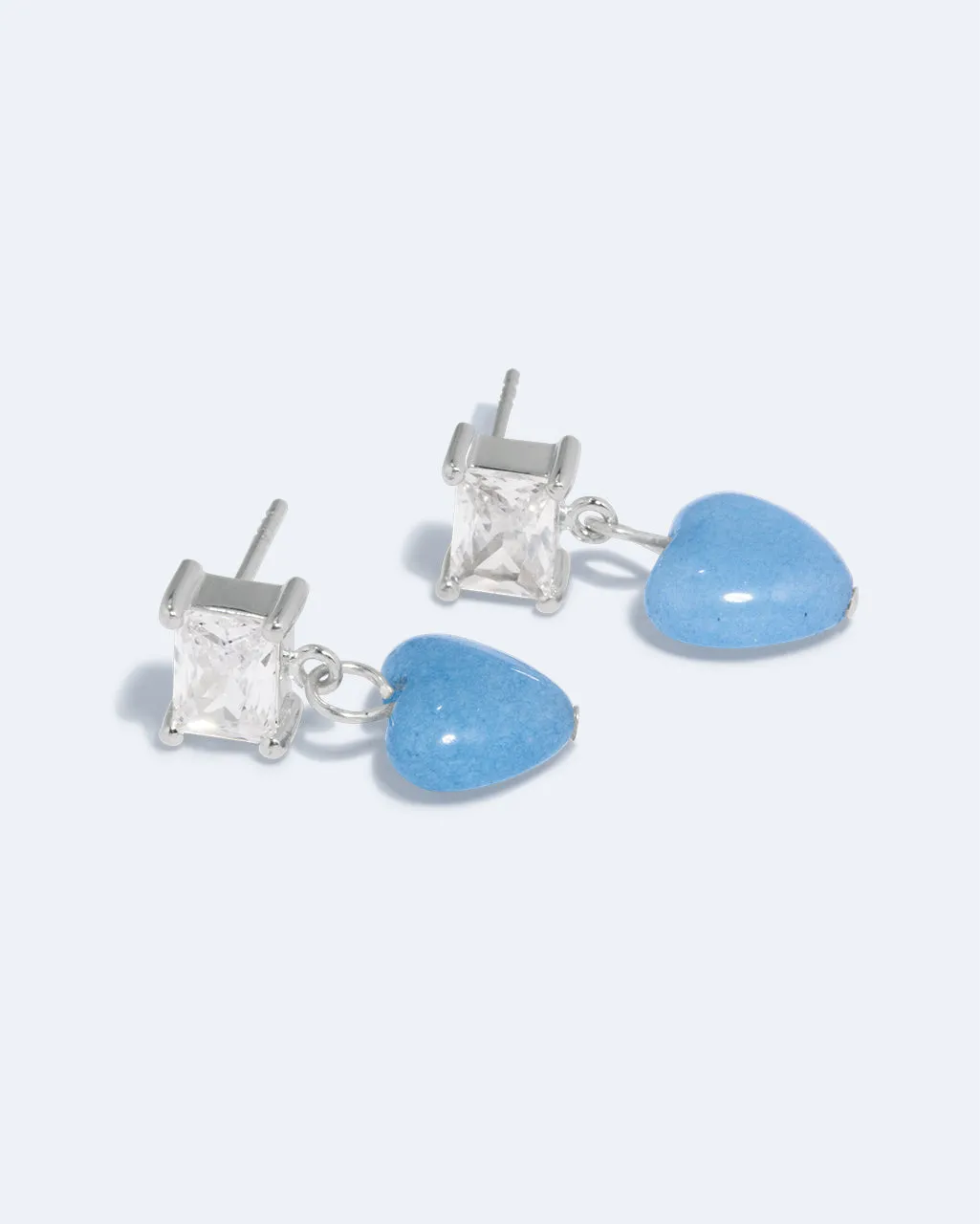 Completedworks The Heart's Window boucles d'oreilles cœur bleu argent