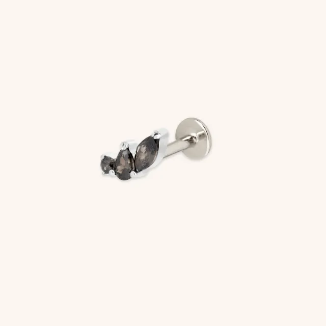 Astrid & Miyu Cluster piercing titane noir argent