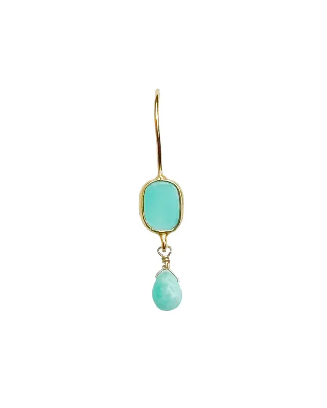 Le Fourbi de Capucine P59 boucles d'oreilles laiton doré amazonite