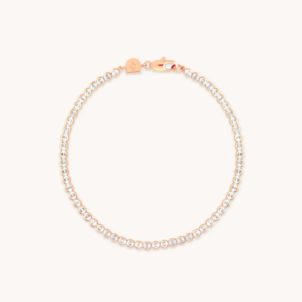 Astrid & Miyu Gleam Bold Tennis bracelet or rose zircons