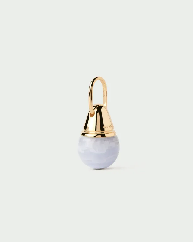 PDPAOLA Aqua Riviera pendentif agate bleue 19 mm