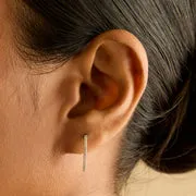 Astrid & Miyu White Topaz Pavé Hoops créoles or blanc topaze