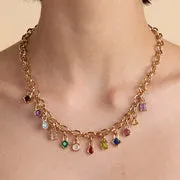 Astrid & Miyu Tourmaline October breloque dorée clip