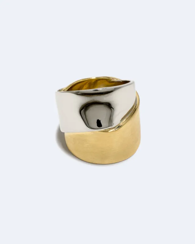 Completedworks Ribbon bague argent recyclé vermeil doré