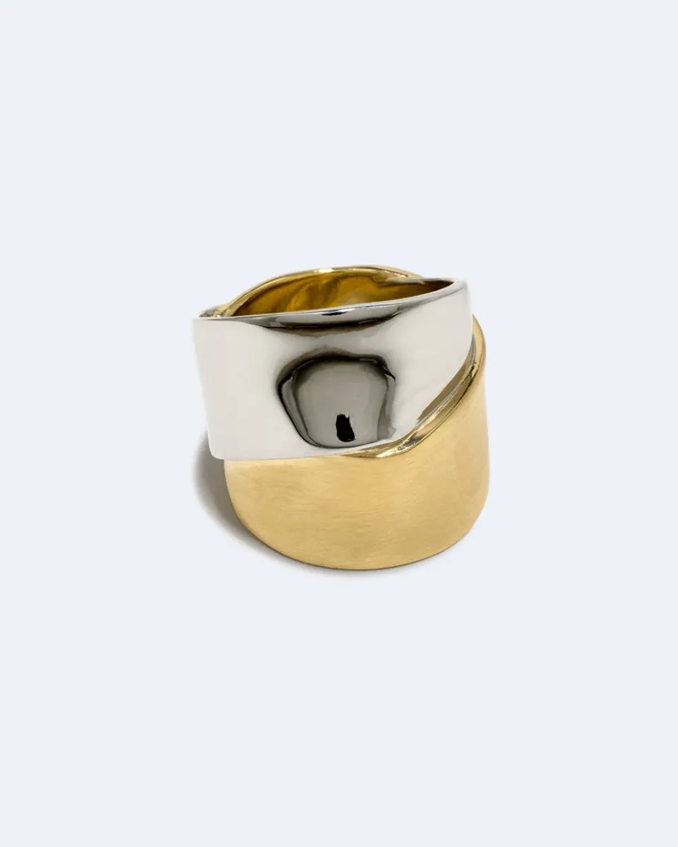 Completedworks Ribbon bague argent recyclé vermeil doré