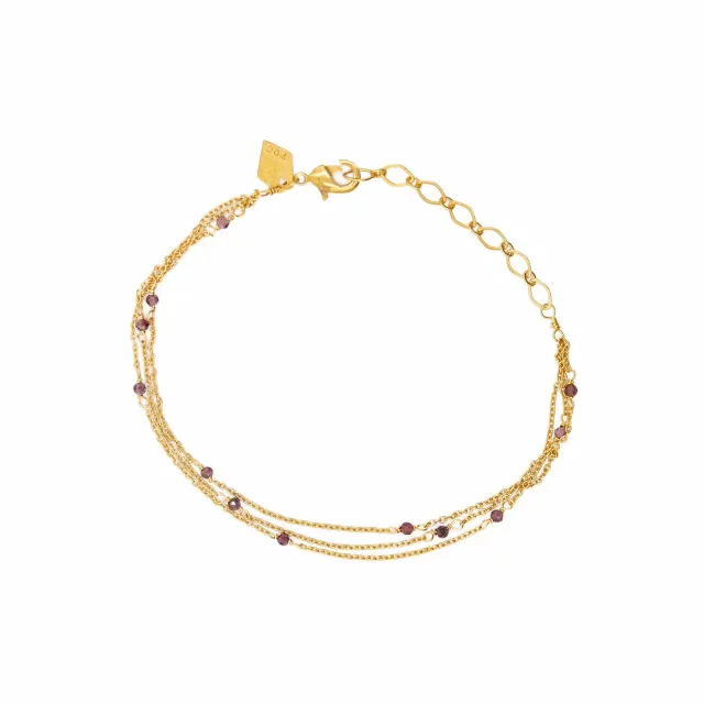 Le Fourbi de Capucine BOU1G bracelet laiton doré grenat