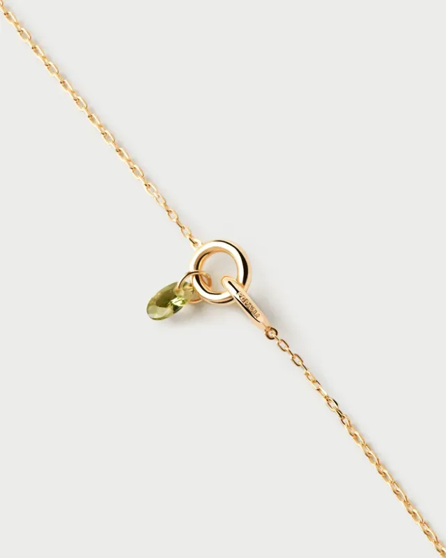 PDPAOLA Green Lily bracelet doré zircon vert