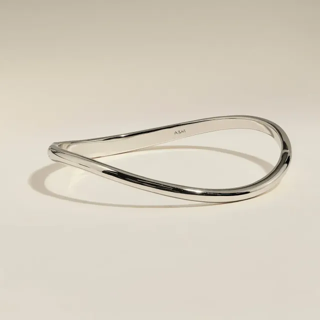 Astrid & Miyu Wave bracelet jonc argent poli