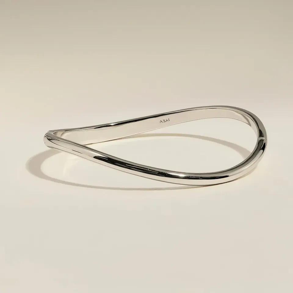 Astrid & Miyu Wave bracelet jonc argent poli