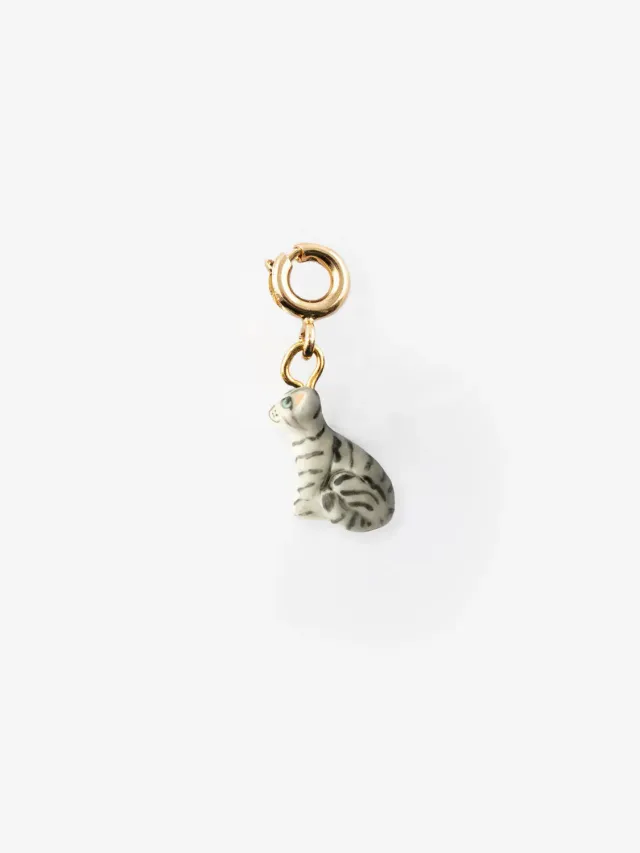 Nach Bijoux charm's chat tabby breloque porcelaine