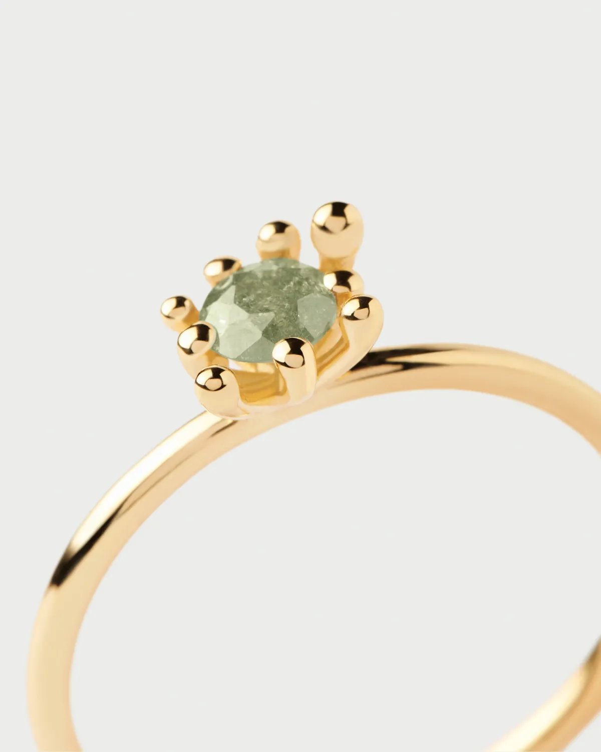 PDPAOLA Fleur bague verte zirconia olive 5,5 mm