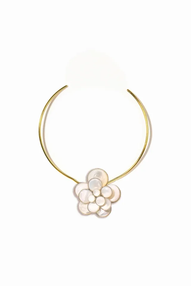 Philippe Ferrandis Cielo broche torque nacre réglable