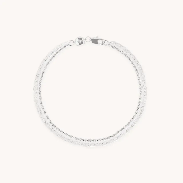 Astrid & Miyu Illusion bracelet double chaîne argent