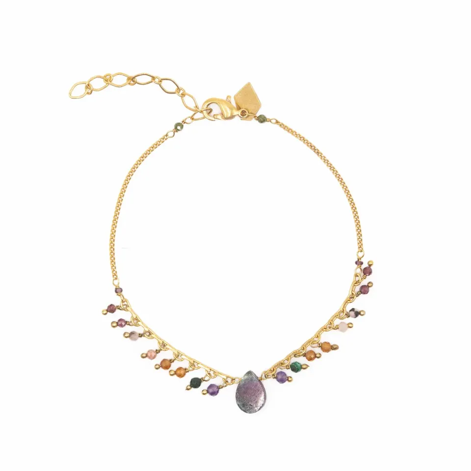 Le Fourbi de Capucine FDC54 bracelet rubis laiton doré