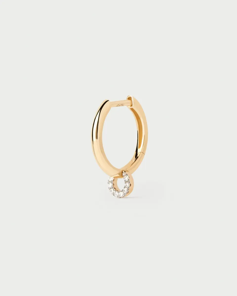 PDPAOLA Loop mono-créole or jaune diamants 13 mm