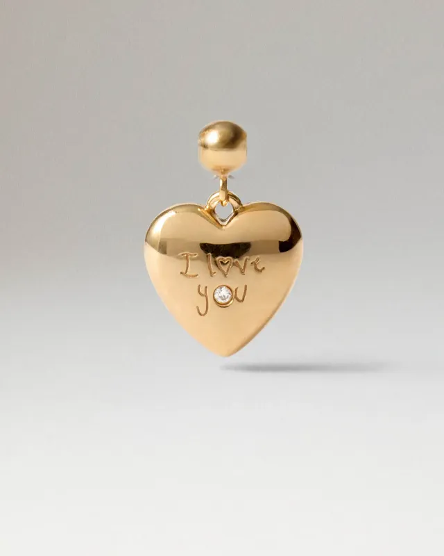PDPAOLA Charms I Love You charm zirconia doré