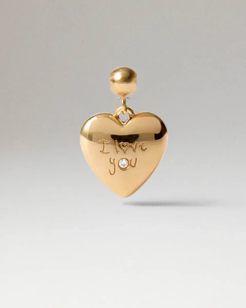 PDPAOLA Charms I Love You charm zirconia doré