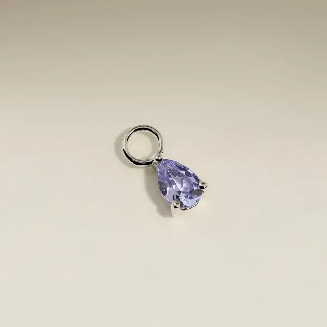 Astrid & Miyu Tanzanite December charm boucle d'oreille or blanc massif