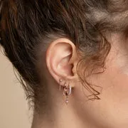 Astrid & Miyu Cosmic Star Charm créoles or rose