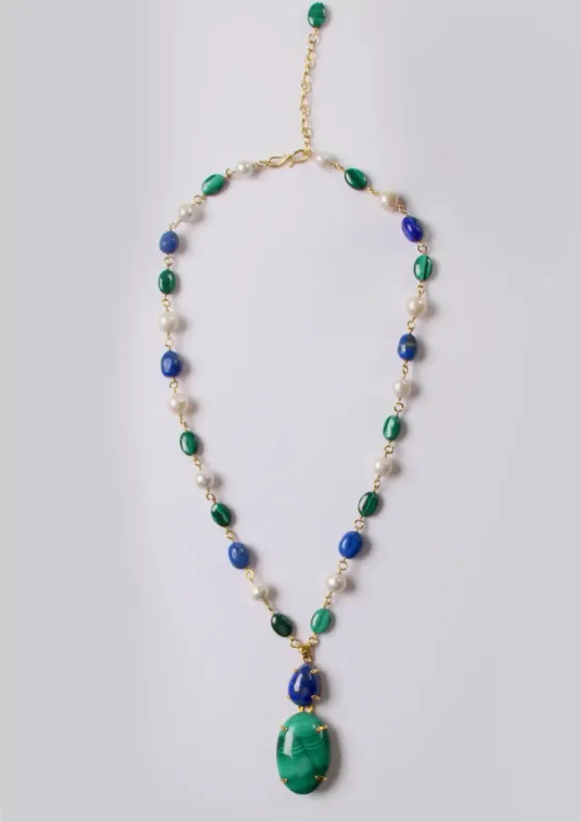 Philippe Ferrandis Pièces Uniques Rain of Pearls sautoir lapis