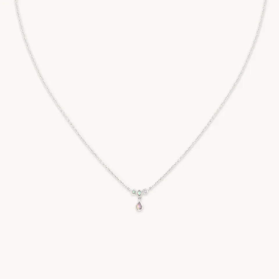 Astrid & Miyu Opal Cluster pendentif or blanc opale