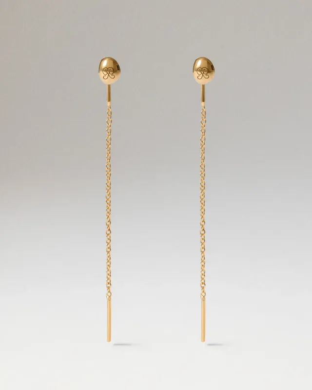 PDPAOLA Lyra boucles d'oreilles dorées longues