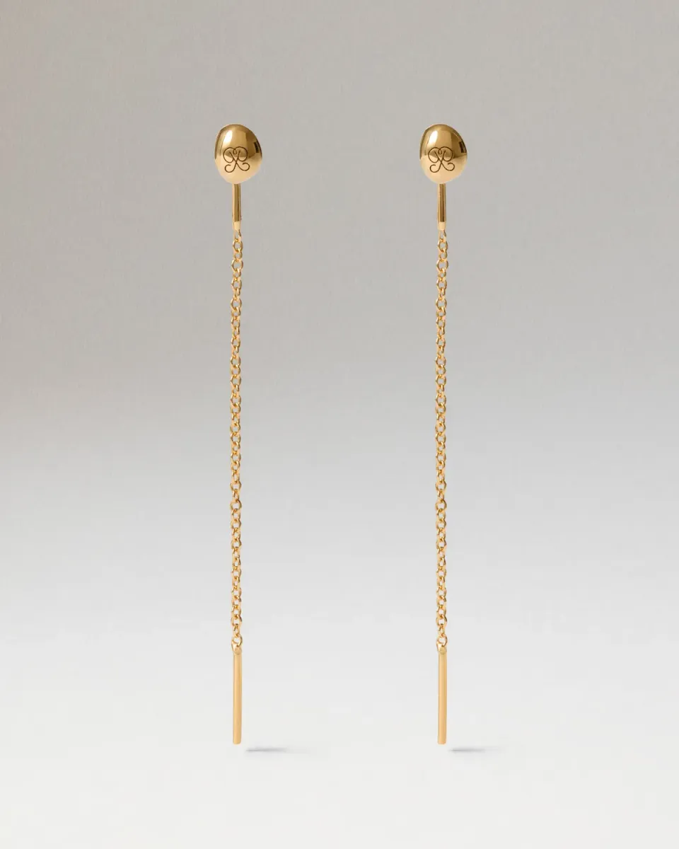 PDPAOLA Lyra boucles d'oreilles dorées longues