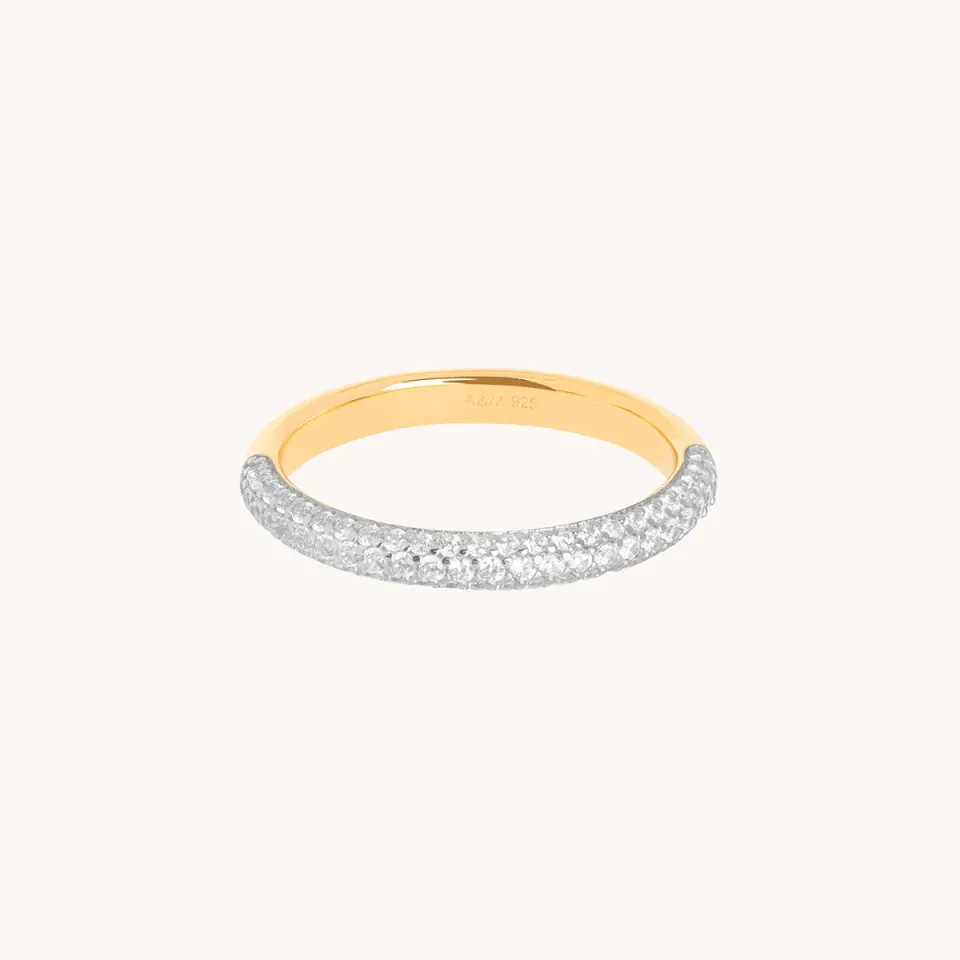 Astrid & Miyu Pavé Essential bague anneau or pavé