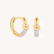Astrid & Miyu Pavé Knot créoles or nœud pavé